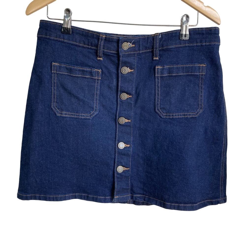 Gap Factory Denim Button Front Mini Skirt